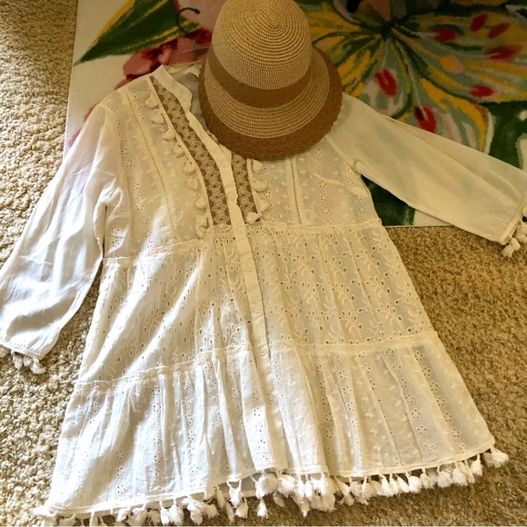 NWT Boho Dotted Swiss Top Sz Large - Picture 2 of 7